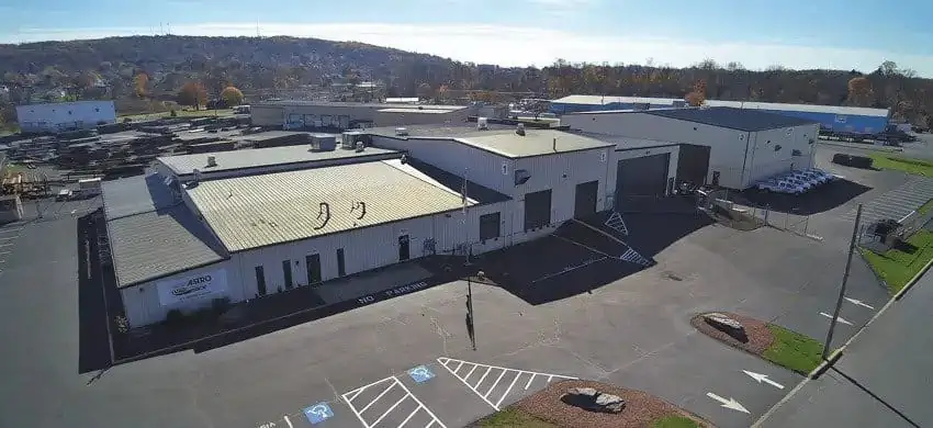 An aerial view of Astro Machine Works facility